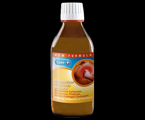 Care Magnesium Trisilicate Mixture packaging which is available to order online from NowPatient with next day delivery