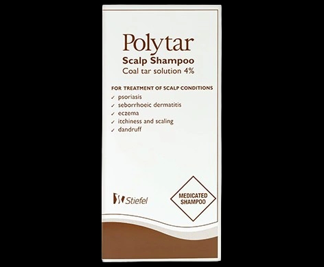 Polytar Scalp Shampoo packaging which is available to order online from NowPatient with next day delivery