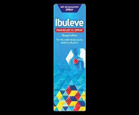 Ibuleve Pain Relief 5% Spray packaging which is available to order online from NowPatient with next day delivery