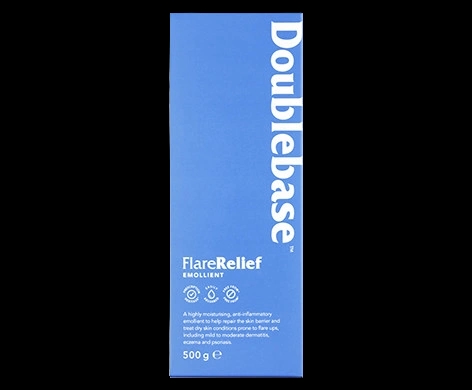 Doublebase Flare Relief Emollient packaging which is available to order online from NowPatient with next day delivery