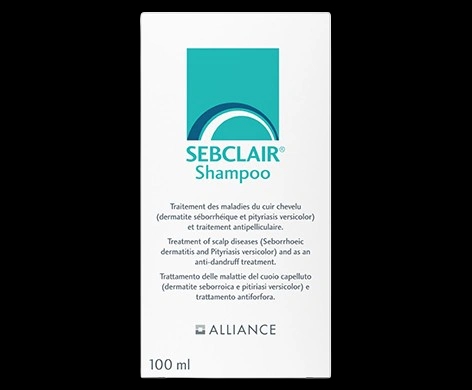 Sebclair Shampoo packaging which is available to order online from NowPatient with next day delivery
