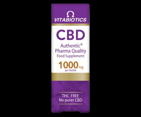 Vitabiotics CBD packaging which is available to order online from NowPatient with next day delivery