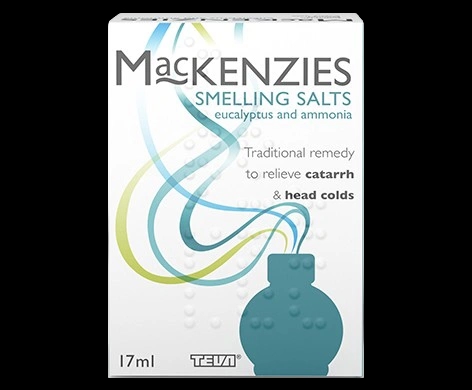 MacKenzies Smelling Salts packaging which is available to order online from NowPatient with next day delivery