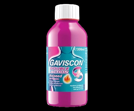 Gaviscon Double Action Aniseed Liquid packaging which is available to order online from NowPatient with next day delivery