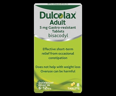 Dulcolax Adult 5mg Gastro-resistant Tablets packaging which is available to order online from NowPatient with next day delivery