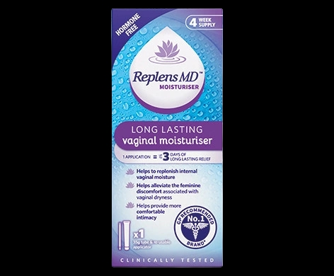 Replens BV Symptoms Relief & Treatment Vaginal Gel packaging which is available to order online from NowPatient with next day delivery