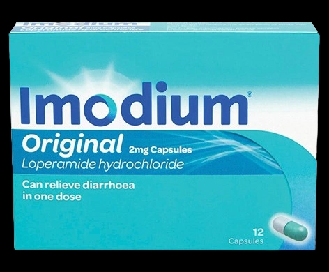 Imodium Original 2mg Capsules packaging which is available to order online from NowPatient with next day delivery