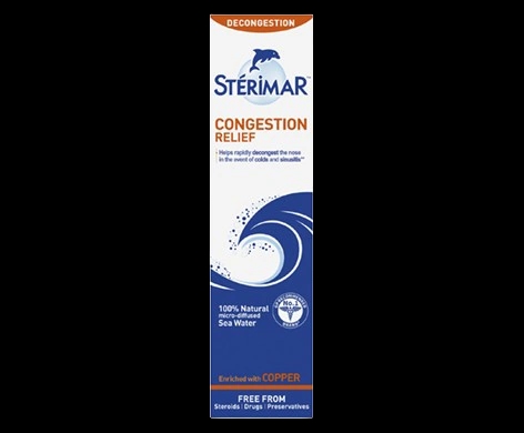 Sterimar Congestion Relief packaging which is available to order online from NowPatient with next day delivery