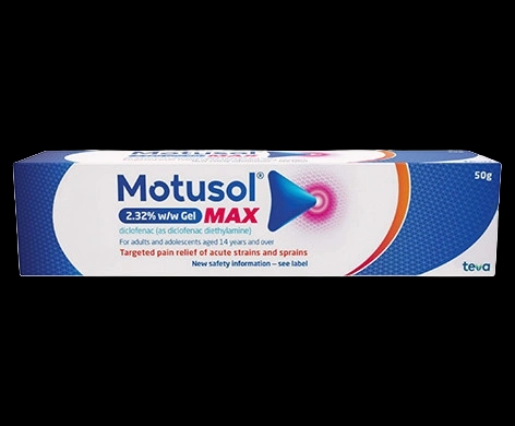 Motusol Max 2.32% w/w Gel packaging which is available to order online from NowPatient with next day delivery