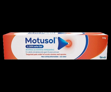 Motusol 1.16% w/w Gel packaging which is available to order online from NowPatient with next day delivery