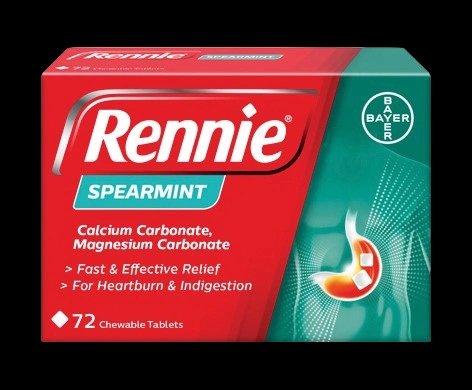 Rennie Spearmint packaging which is available to order online from NowPatient with next day delivery