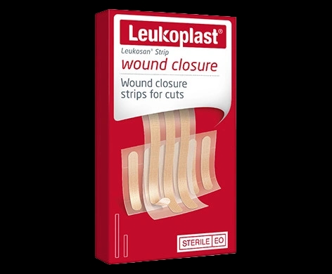 Leukoplast Leukosan Strip Wound Closure packaging which is available to order online from NowPatient with next day delivery