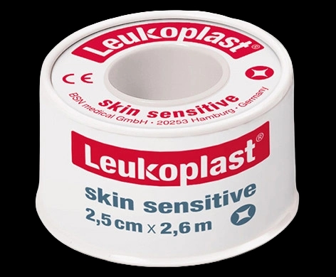 Leukoplast Skin Sensitive packaging which is available to order online from NowPatient with next day delivery