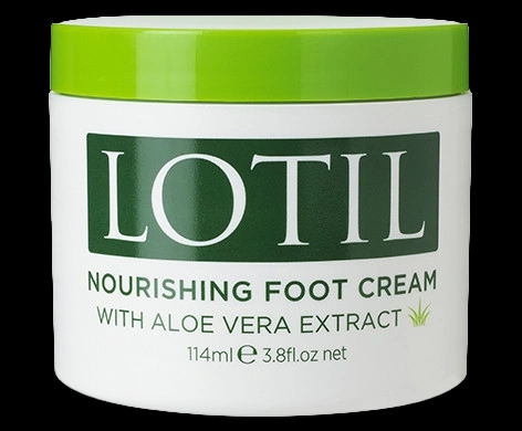 Lotil Nourishing Foot Cream packaging which is available to order online from NowPatient with next day delivery