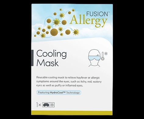 Fusion Allergy Cooling Mask packaging which is available to order online from NowPatient with next day delivery