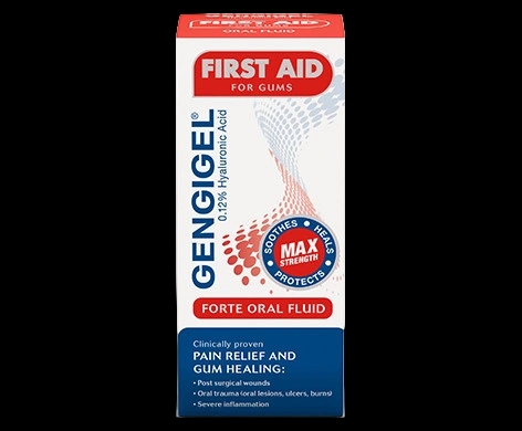 Gengigel First Aid Forte Oral Fluid packaging which is available to order online from NowPatient with next day delivery