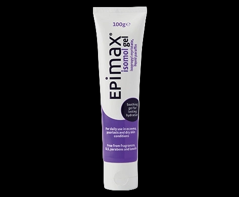 Epimax Isomol Gel packaging which is available to order online from NowPatient with next day delivery