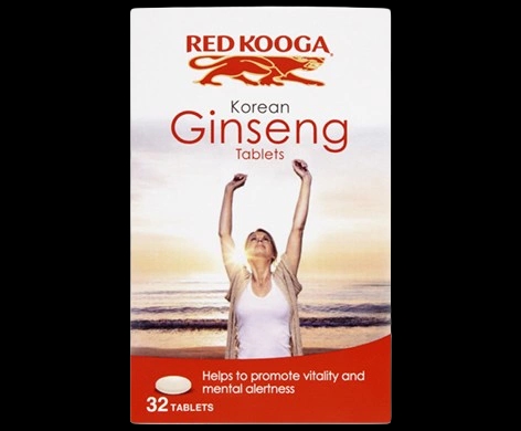 Red Kooga Korean Ginseng Tablets packaging which is available to order online from NowPatient with next day delivery