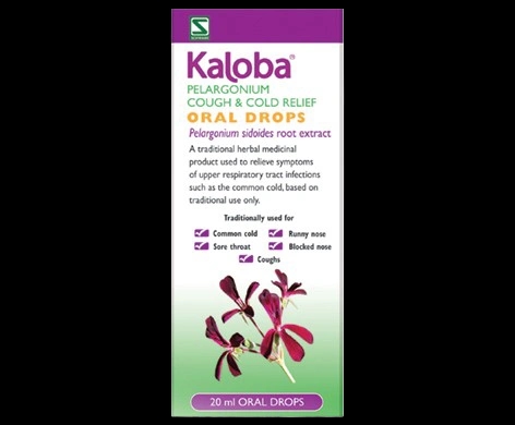Kaloba Pelargonium Cough & Cold Relief Oral Drops packaging which is available to order online from NowPatient with next day delivery