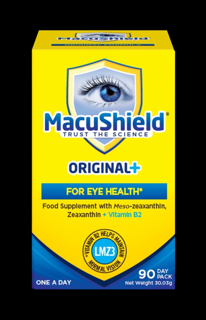 MacuShield Original+ packaging which is available to order online from NowPatient with next day delivery