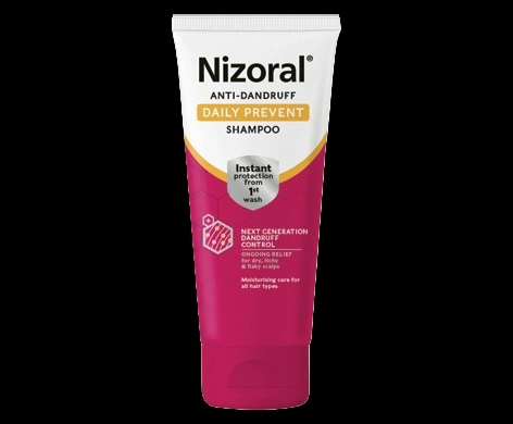 Nizoral Anti-Dandruff Daily Prevent Shampoo packaging which is available to order online from NowPatient with next day delivery