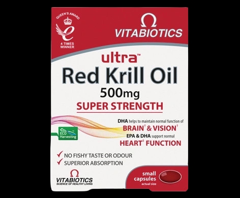 Ultra Red Krill Oil packaging which is available to order online from NowPatient with next day delivery