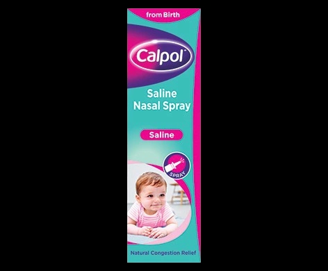 Calpol Saline Nasal Spray packaging which is available to order online from NowPatient with next day delivery