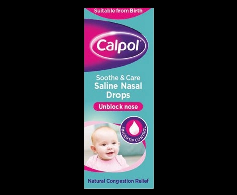 Calpol Saline Nasal Drops packaging which is available to order online from NowPatient with next day delivery