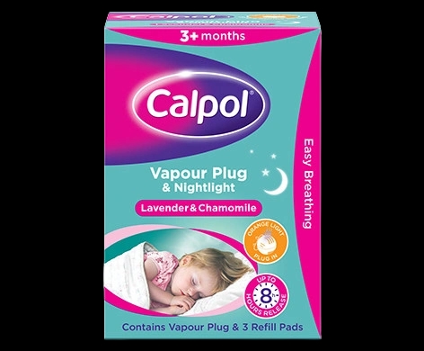 Calpol Vapour Plug & Nightlight packaging which is available to order online from NowPatient with next day delivery