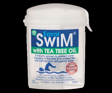 Earol Swim Olive Oil Spray with Tea Tree Oil packaging which is available to order online from NowPatient with next day delivery