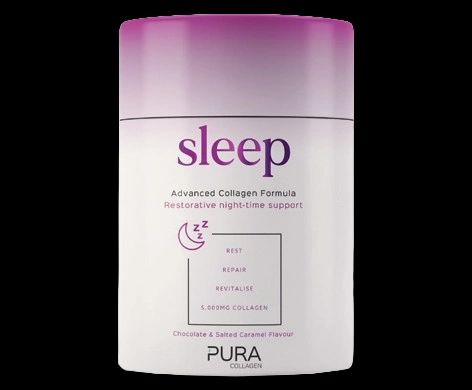Sleep Advanced Collagen Formula Chocolate & Salted Caramel packaging which is available to order online from NowPatient with next day delivery