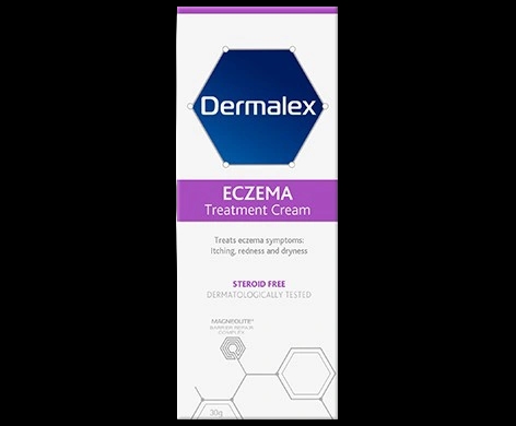 Dermalex Eczema Treatment packaging which is available to order online from NowPatient with next day delivery
