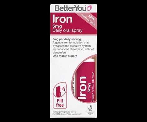 Iron 5 Oral Spray packaging which is available to order online from NowPatient with next day delivery