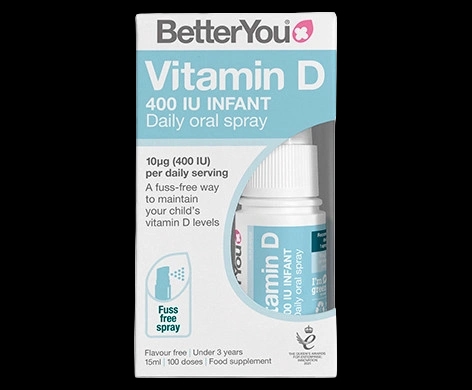 Vitamin D 400 IU Infant Daily Oral Spray packaging which is available to order online from NowPatient with next day delivery