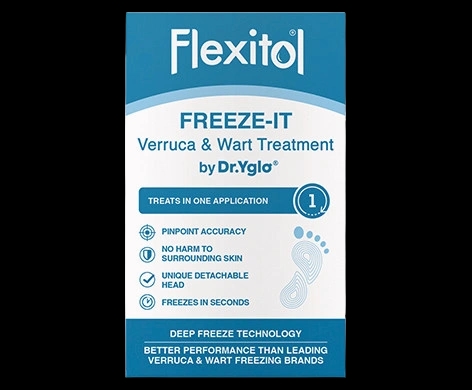 Flexitol Freeze-It Verruca & Wart Treatment by Dr. Yglo packaging which is available to order online from NowPatient with next day delivery