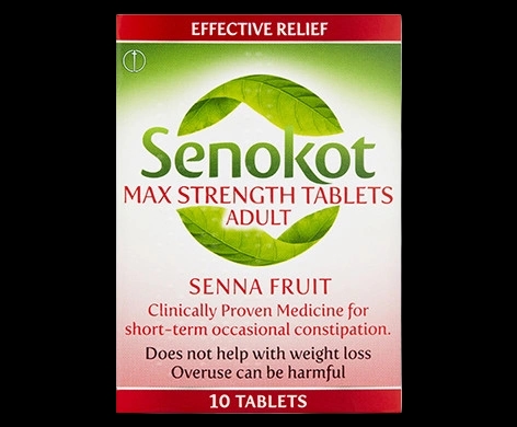 Senokot Max Strength packaging which is available to order online from NowPatient with next day delivery