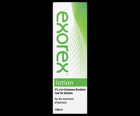 Exorex Lotion 5%v/w Cutaneous Emulsion packaging which is available to order online from NowPatient with next day delivery