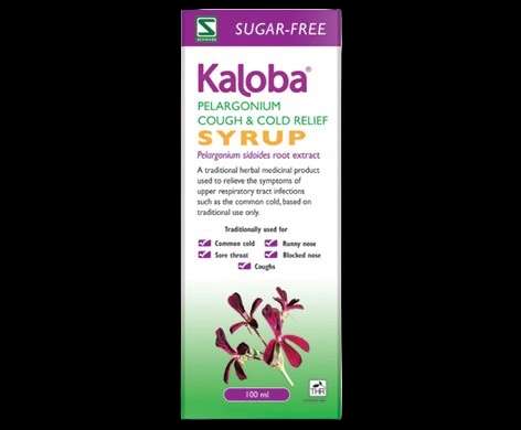 Kaloba Pelargonium Cough & Cold Relief Syrup packaging which is available to order online from NowPatient with next day delivery