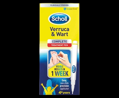 Scholl Verruca & Wart Treatment Pen packaging which is available to order online from NowPatient with next day delivery