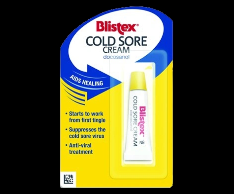 Blistex Cold Sore Cream packaging which is available to order online from NowPatient with next day delivery