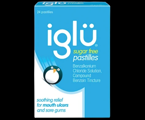 Iglu Sugar Free Pastilles packaging which is available to order online from NowPatient with next day delivery