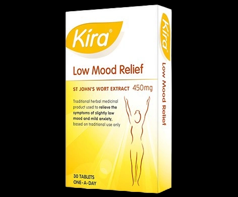 Kira Low Mood Relief packaging which is available to order online from NowPatient with next day delivery