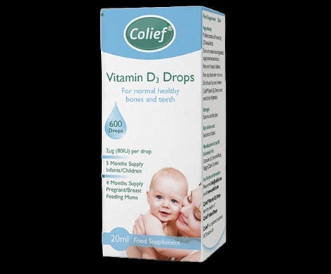 Colief Vitamin D3 Drops packaging which is available to order online from NowPatient with next day delivery