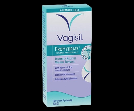 Vagisil ProHydrate External Hydrating Gel packaging which is available to order online from NowPatient with next day delivery