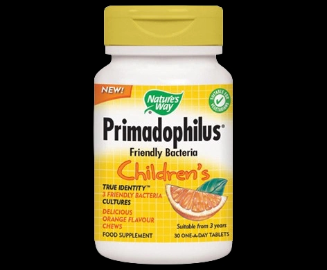 Nature’s Way Primadophilus Children’s Orange Chews packaging which is available to order online from NowPatient with next day delivery