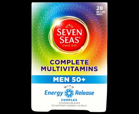 Seven Seas Complete Multivitamins Men 50+ packaging which is available to order online from NowPatient with next day delivery