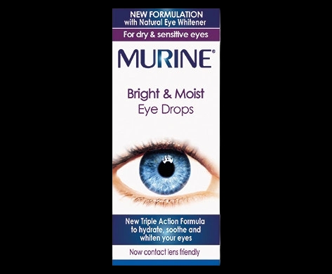 Murine Bright & Moist Eye Drops packaging which is available to order online from NowPatient with next day delivery
