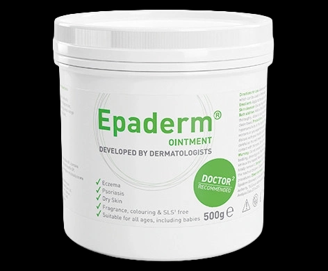 Epaderm Ointment packaging which is available to order online from NowPatient with next day delivery