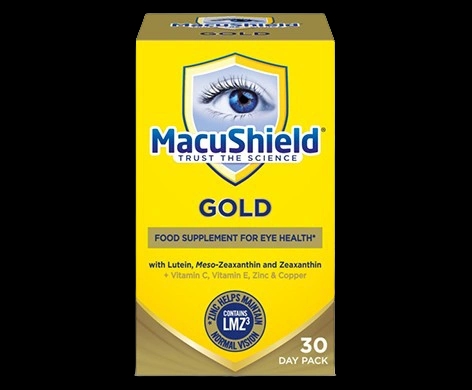 MacuShield Gold packaging which is available to order online from NowPatient with next day delivery
