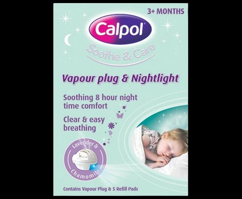 Calpol Soothe & Care Vapour Plug & Nightlight packaging which is available to order online from NowPatient with next day delivery